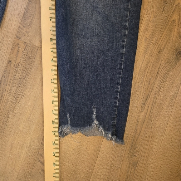 High Rise Womens Jeans Sz 12 Cropped Raw Scalloped Hem Stretch Nine West - Picture 7 of 10